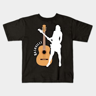 City of Music Nashville Tennessee guitar home of country music USA city break Kids T-Shirt